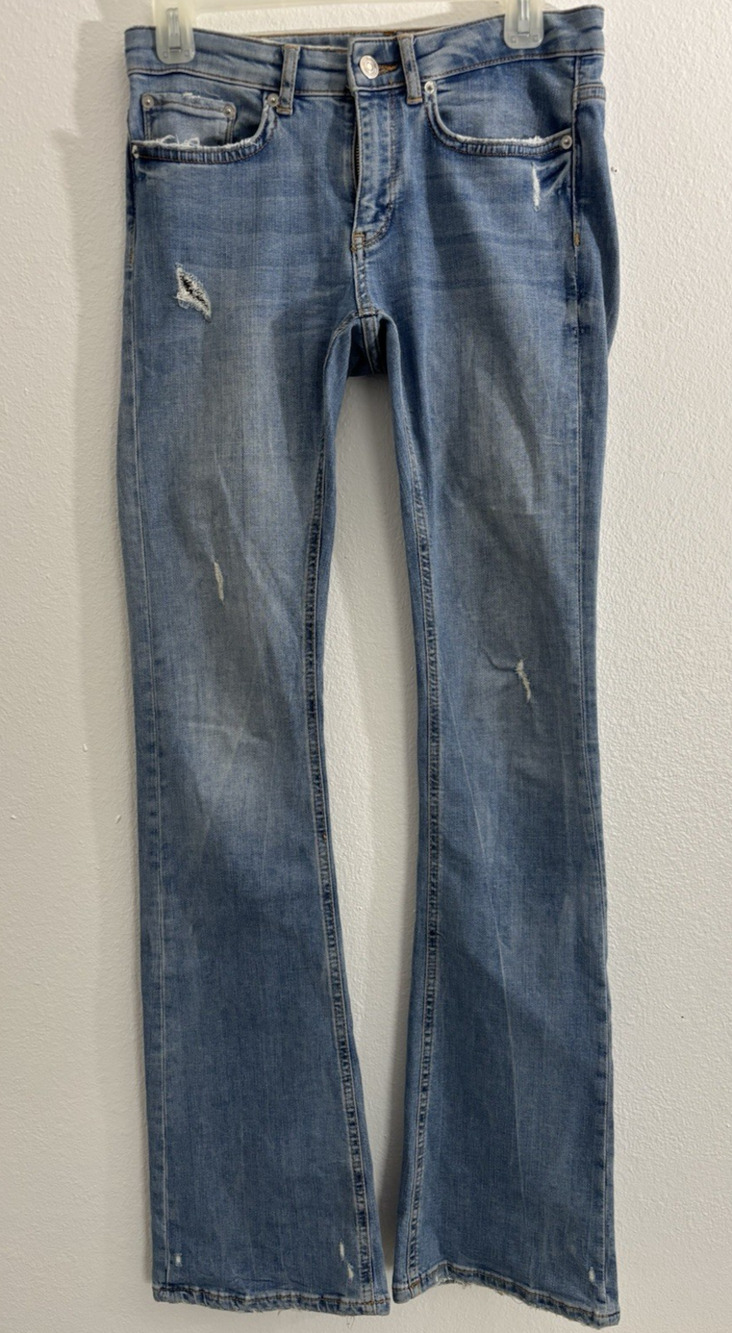 ZARA WOMAN Premium Denim Jeans Blue Solid Regular Size 4